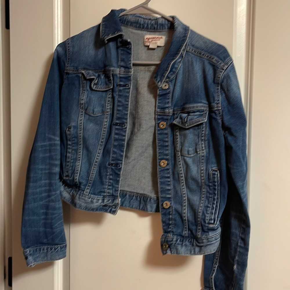 dark blue jean jacket